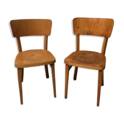 Paire de chaises en bois - 1950 bistrot