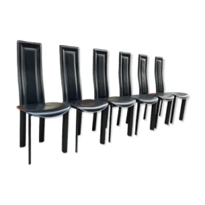 Ensemble de 6 chaises - cuir