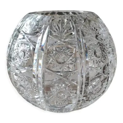 Vase forme boule en cristal - croisillons