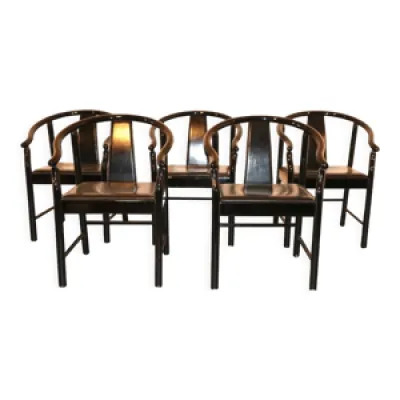 Ensemble de 5 chaises - salle manger cuir