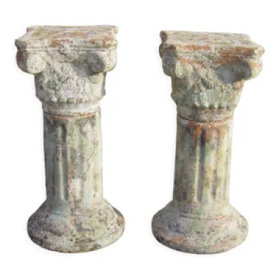 Paire de colonnes cannelées