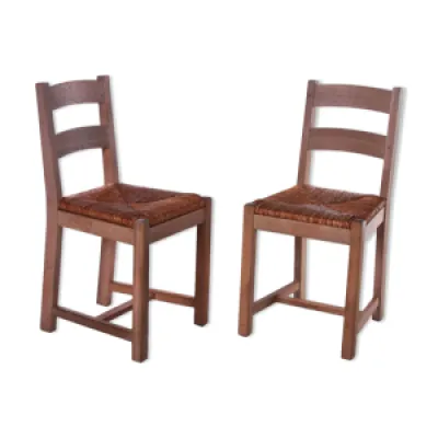 2 chaises en chêne danois - 1970