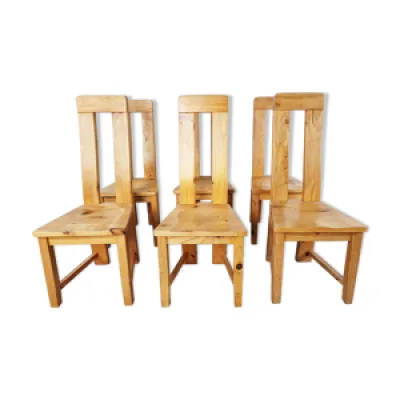 6 chaises de salle à - 1970 bois