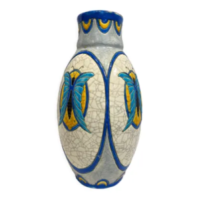 Vase art deco à décor - boch keramis