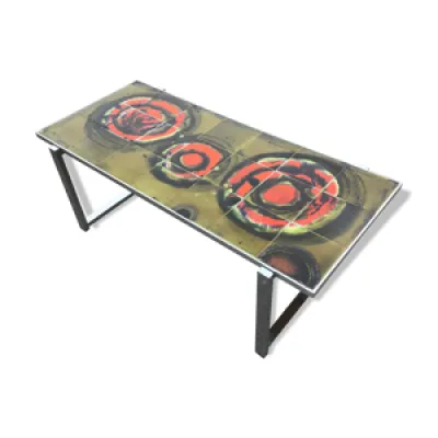 Table basse en métal - carreaux