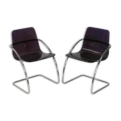 Paire chaises Yves - plexiglas 1970
