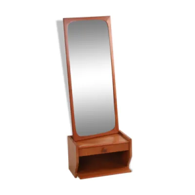 Miroir en bois de teck - tiroirs