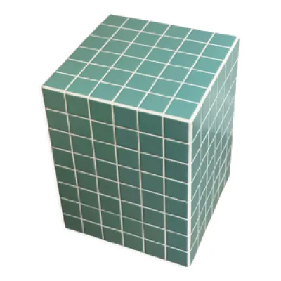 Table d’appoint cube - blanc turquoise