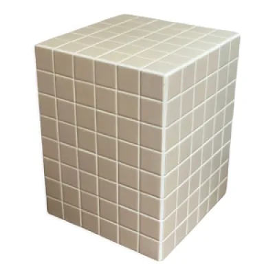 Table d’appoint cube - beige blanc