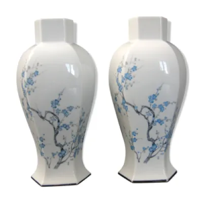 Paire de vases vintage - 1960 porcelaine