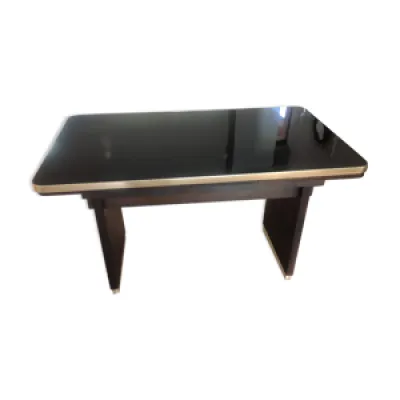 Table basse avec plateau - noir verre