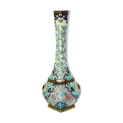 Vase soliflore Théodore Deck japonisme faience vase circa 1875