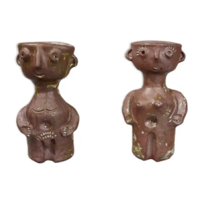 2 céramiques de Jacques - paire vases terre