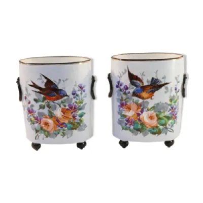 paire de vase aux oiseaux - porcelaine