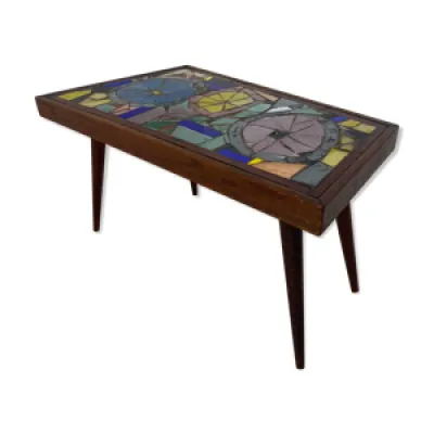 Table basse en mosaïque - 1950 teck