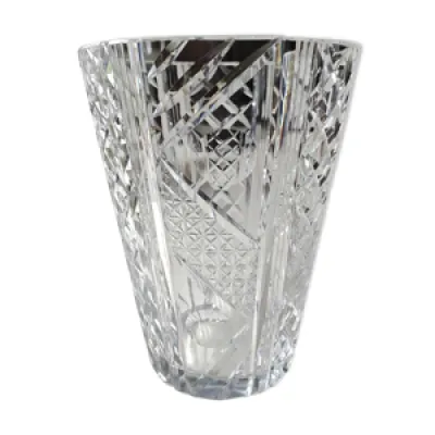 Vase vintage à col évasé - cristal motifs