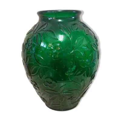 Vase ovoïde verre pressé - vert