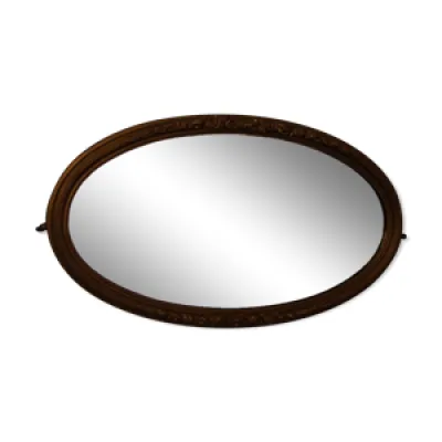 Miroir ovale biseauté - bois