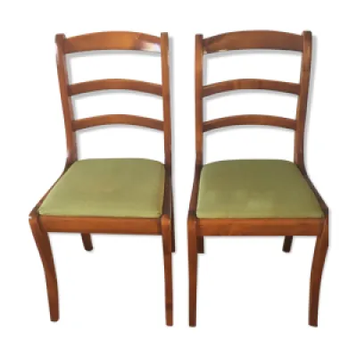 Lot de 2 chaises assises - tissu vert