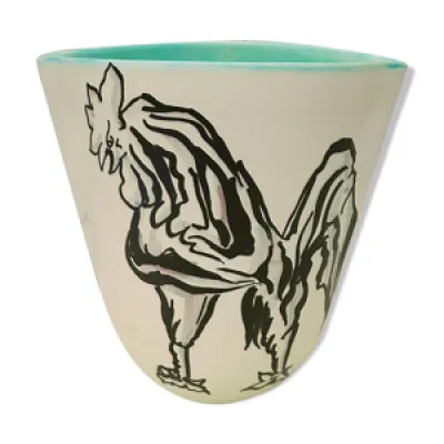 Vase au coq céramique