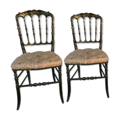 Paire de chaises en bois - noir