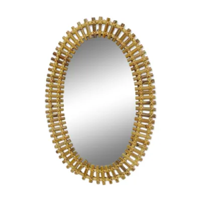 miroir ovale en bambou