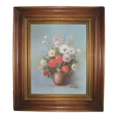 Tableau bouquet de fleurs - peinture