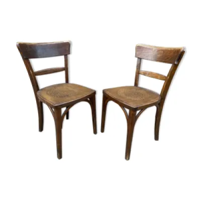 Paire chaises brasserie - bois