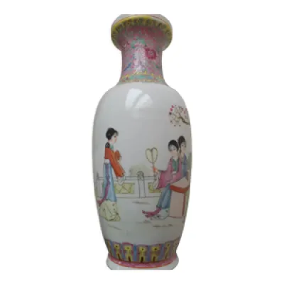 Vase chine porcelaine - main rose