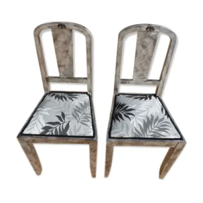 Lot de 2 chaises chic - bois motif