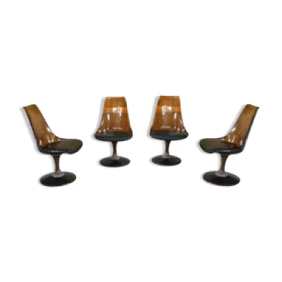 Quatre chaises pivotantes - assise noir