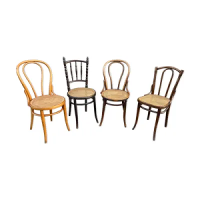 Lot de 4 chaises bistrot - bois