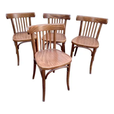 Lot de 4 chaises boistrot - 1970 bois