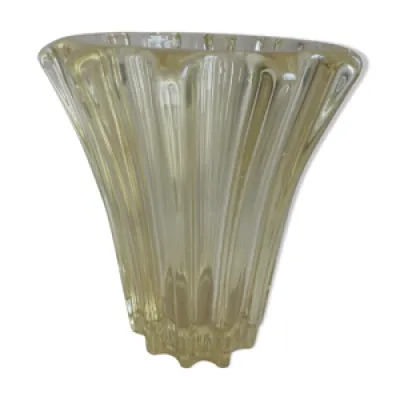 Vase en verre jaune de - made france