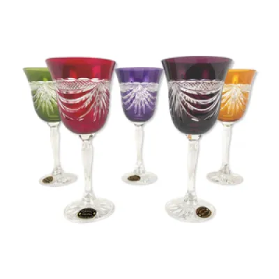 Série de cinq verres - couleur cristal