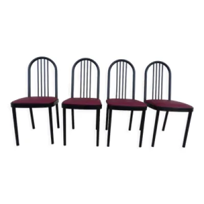 4 chaises métal avec - cuir marque