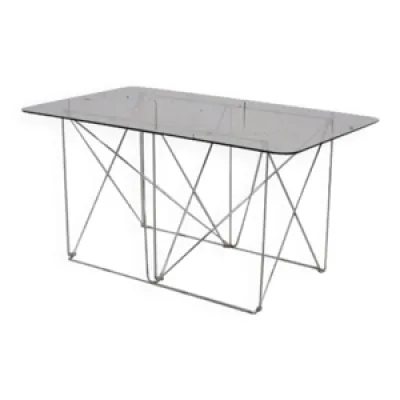 Table haute pliable en - acier verre