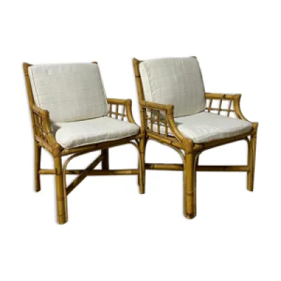 Paire de fauteuils italiens - bambou