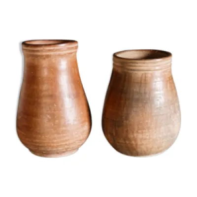 Paire de pots en terre - cuite terracotta