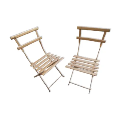 Paire de chaises pliante - ancienne bistrot
