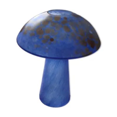 Lampe champignon en pâte - verre bleue