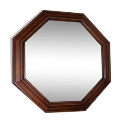 Miroir octogonal en bois - 62cm