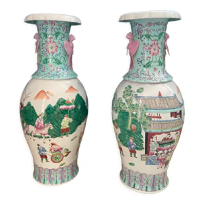 Paire de vases chinois - porcelaine fin