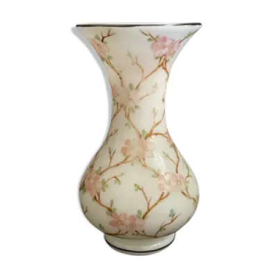 Vase opaline pansu à - peint main