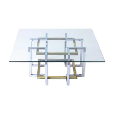Table basse géométrique - laiton belgique