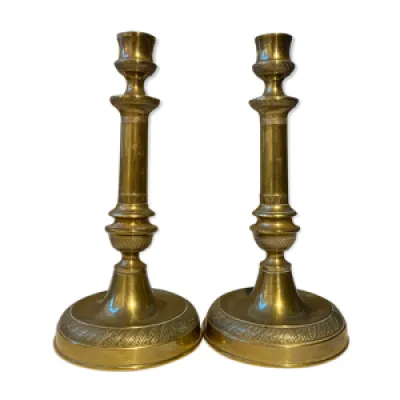 Paire de chandeliers - bronze xixs