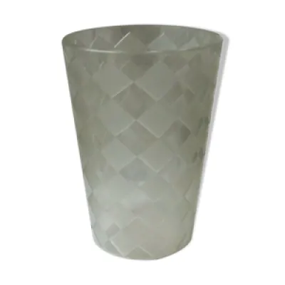 Vase en cristal a damier - verre