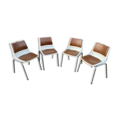Suite de 4 chaises design - allibert 1970