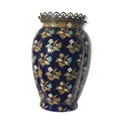Vase en émail cloisonné - monture bronze