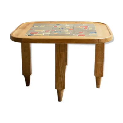 Table basse carré bois - chambron 1950